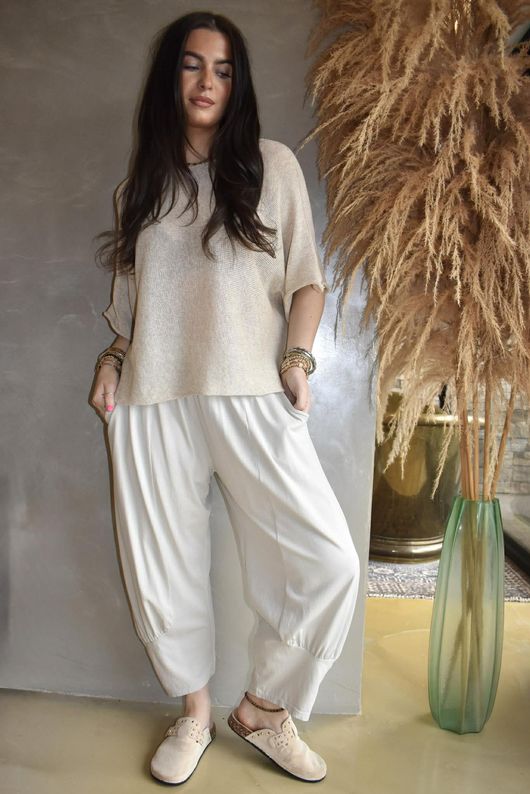 Jo Jo Quirky Classic Barrel Pant Stone